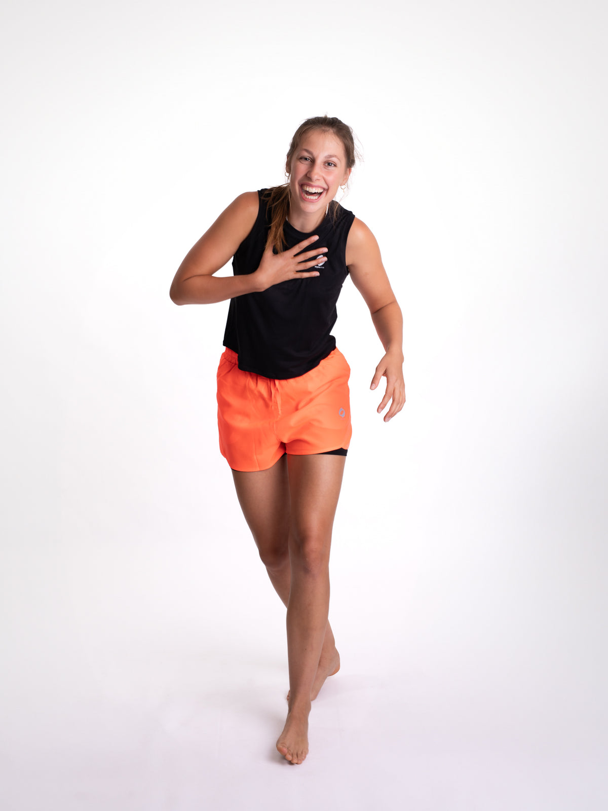 Mymotus Ladies Comfort Running Shorts Fiery Coral RW81