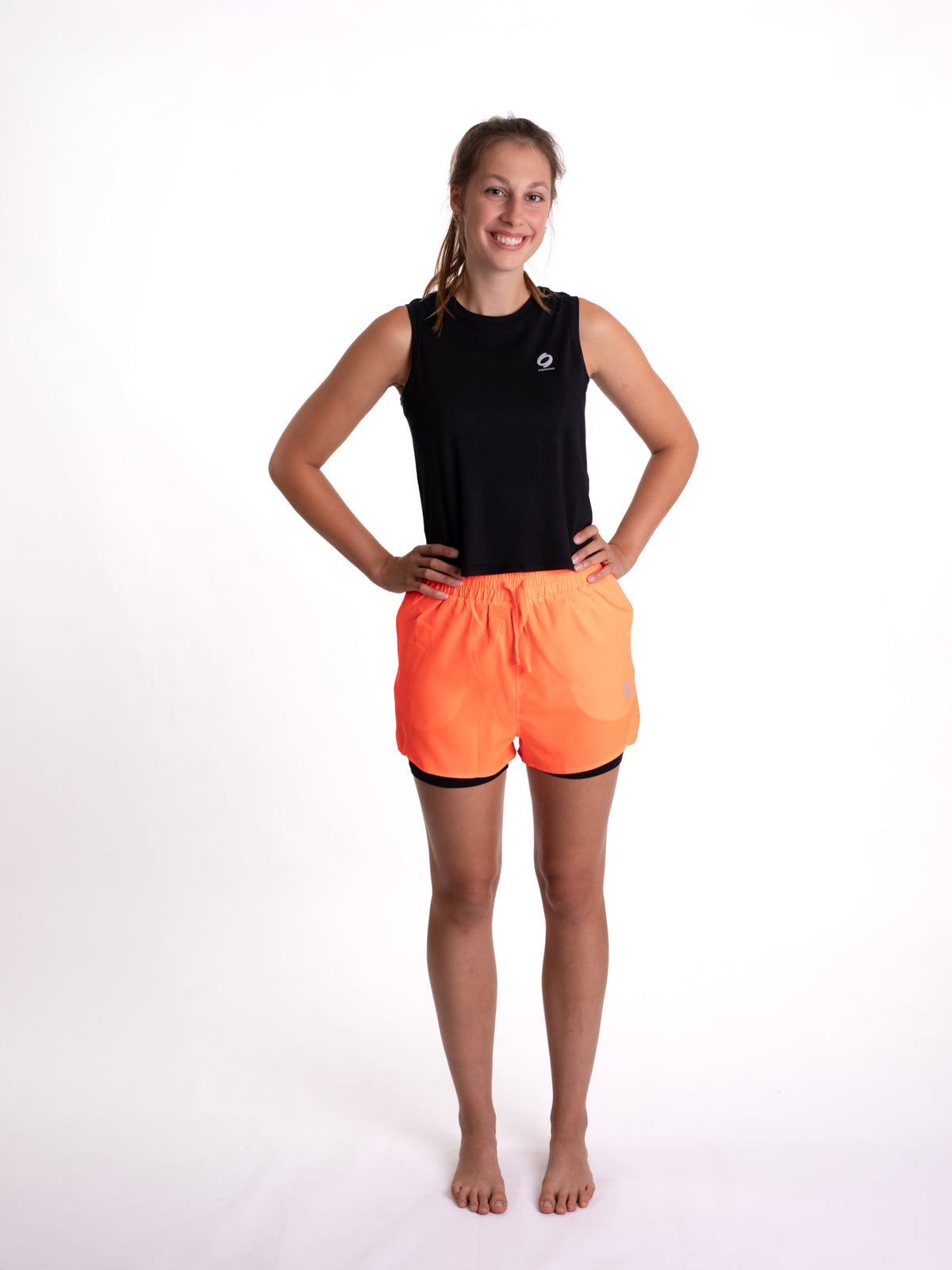 Mymotus Ladies Comfort Running Shorts Fiery Coral RW81