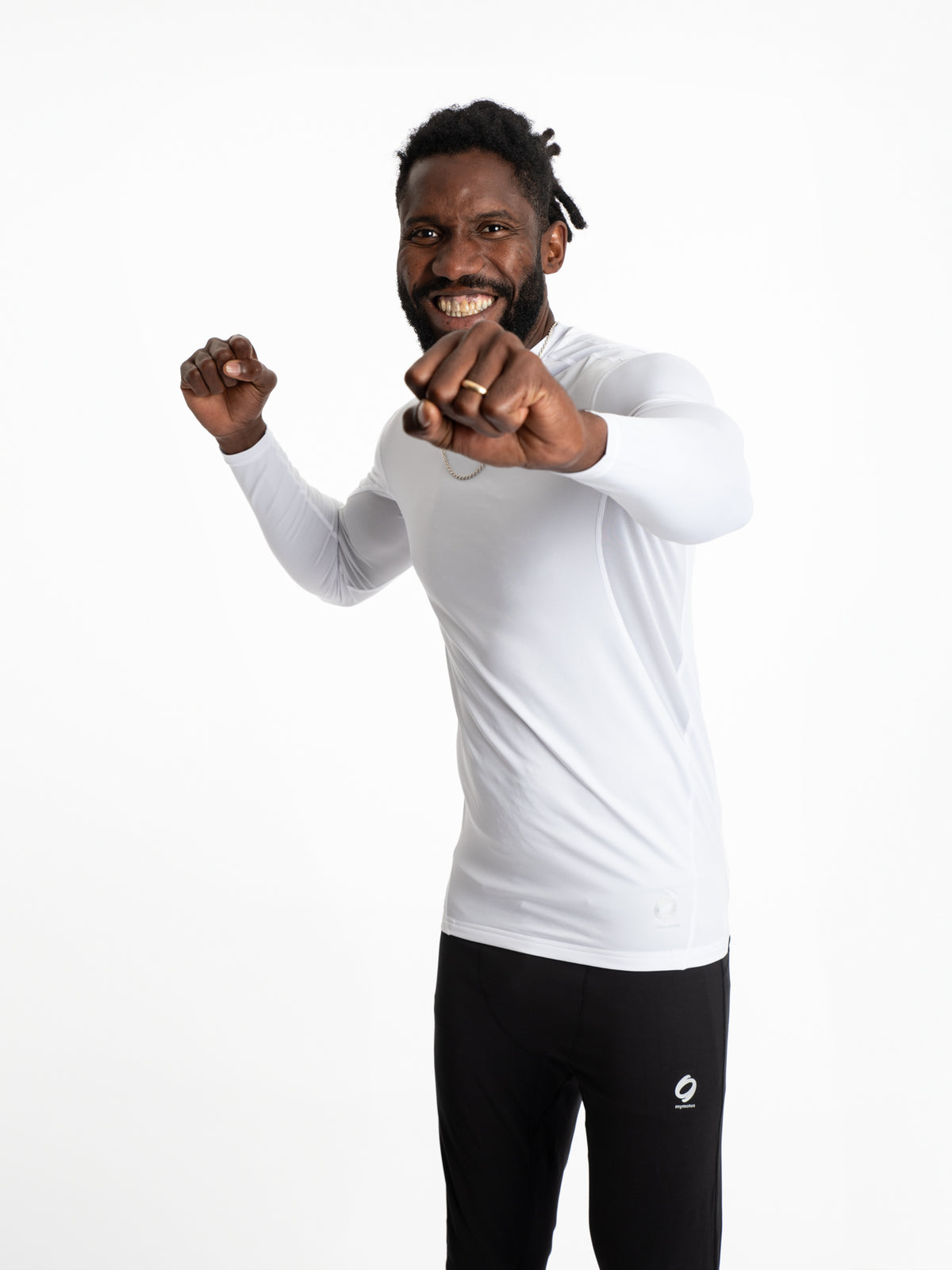 Mymotus Men Comfort Running Longsleeve T-Shirt White RM32
