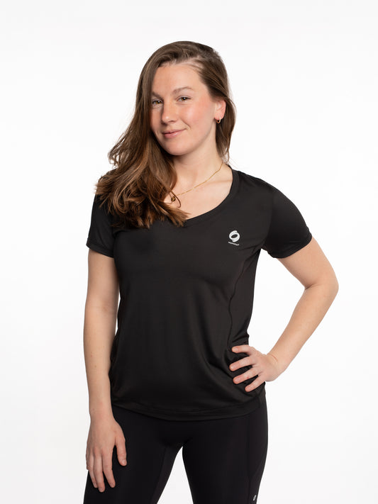 Mymotus® Ladies V-neck T-shirt Black YW25