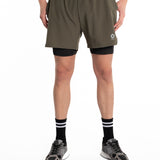 Mymotus Men Comfort Running Twin Short Grape Leaf Green / Black