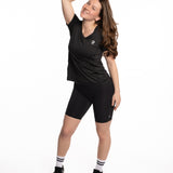 Mymotus Ladies V-neck T-shirt Black YW25