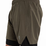 Mymotus Men Comfort Running Twin Short Grape Leaf Green / Black