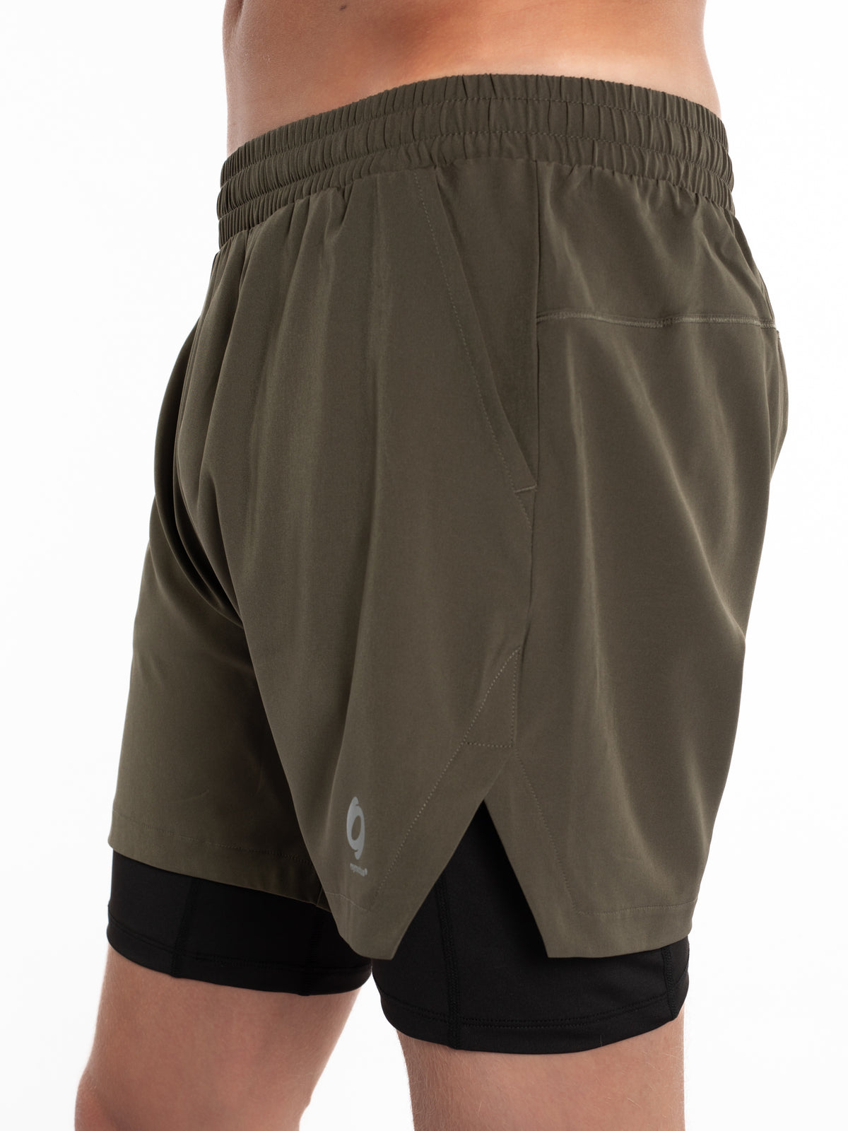 Mymotus® Men Comfort Running Twin Short Grape Leaf Green / Black