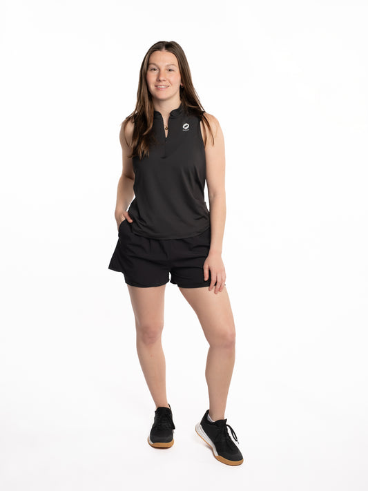Mymotus Ladies Comfort Running Twin Shorts Jet Black- Black RW81 NOS