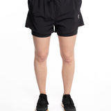 Mymotus Ladies Comfort Running Twin Shorts Jet Black- Black RW81 NOS