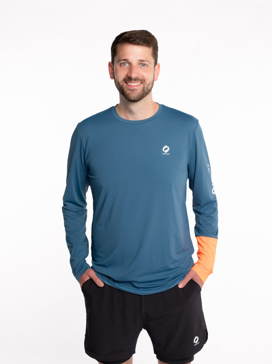 Mymotus Men Comfort Running Longsleeve Shirt Steel Blue RM35
