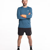 Mymotus Men Comfort Running Longsleeve Shirt Steel Blue RM35