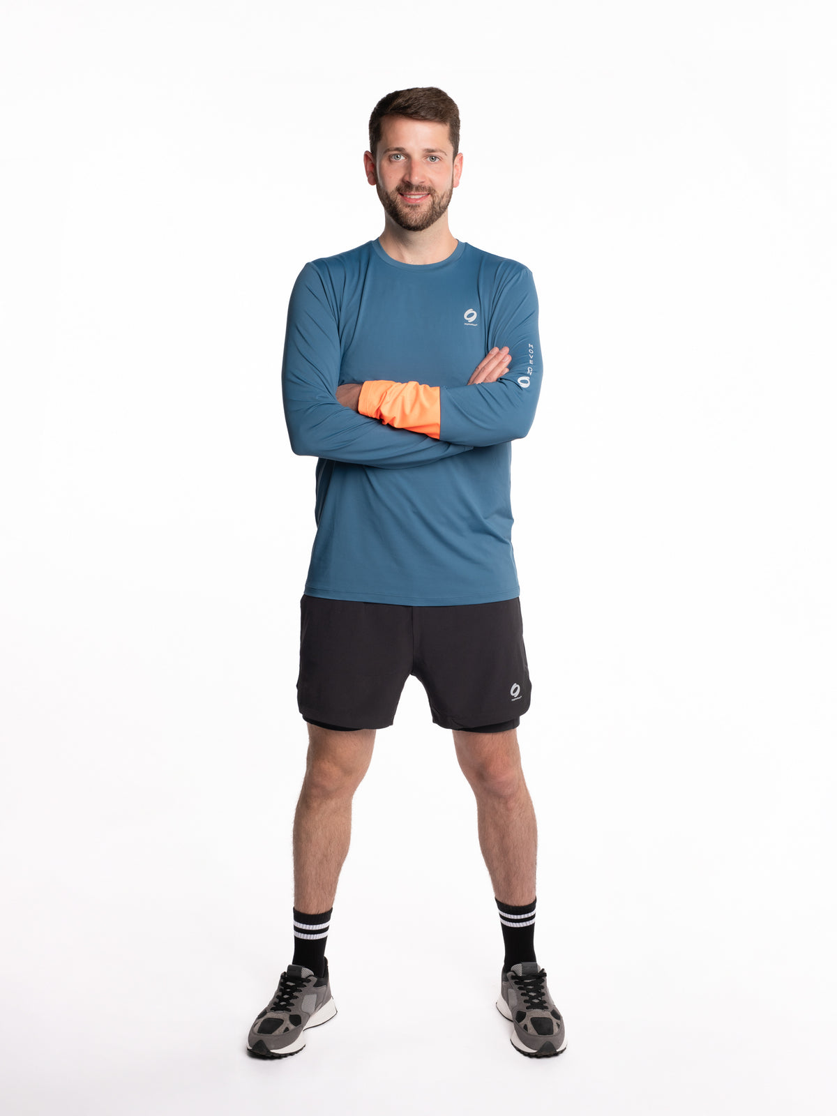 Mymotus Men Comfort Running Longsleeve Shirt Steel Blue RM35