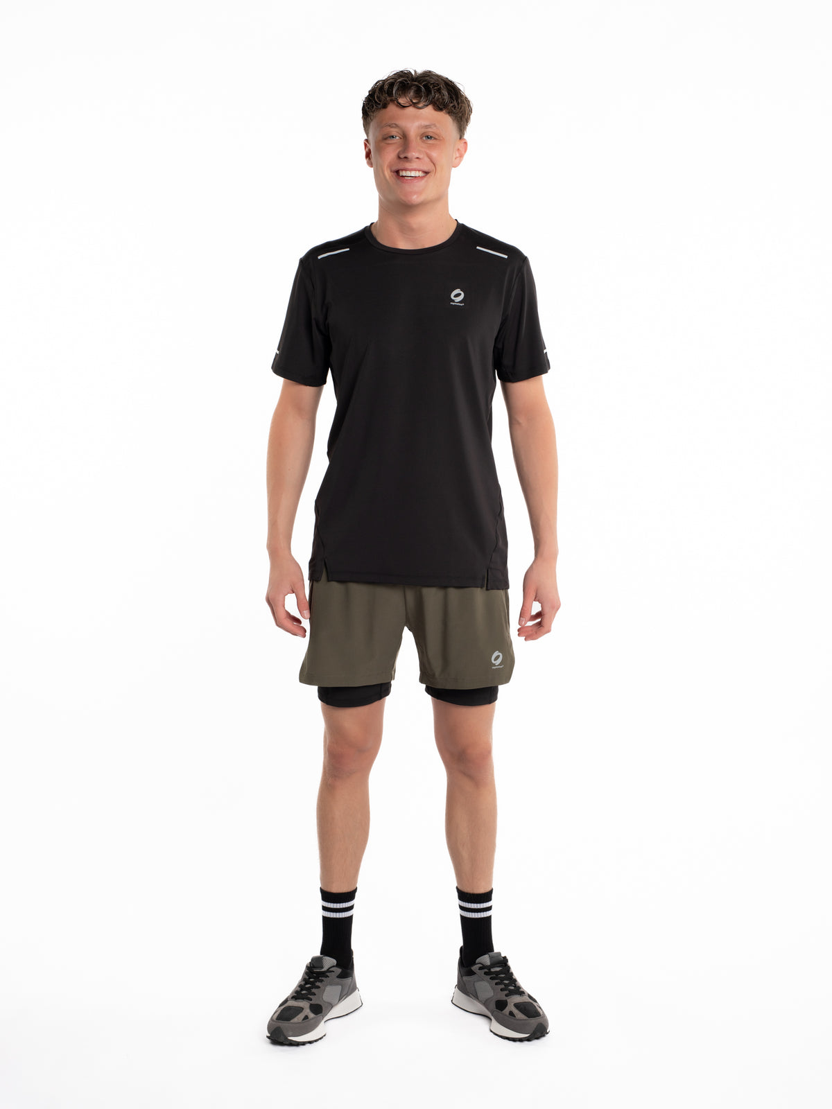 Mymotus® Men Comfort Running Twin Short Grape Leaf Green / Black