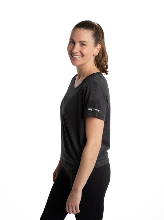 Mymotus Ladies T-Shirt black melange YW24