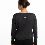 Mymotus Ladies Longsleeve Relax Yoga Shirt Black Melange YW37