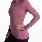 Mymotus Ladies Comfort Running Longsleeve Zip- Shirt Bordeaux RW34