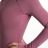 Mymotus Ladies Comfort Running Longsleeve Zip- Shirt Bordeaux RW34