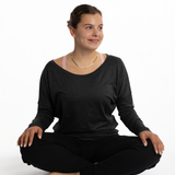 Mymotus Ladies Longsleeve Relax Yoga Shirt Black Melange YW37