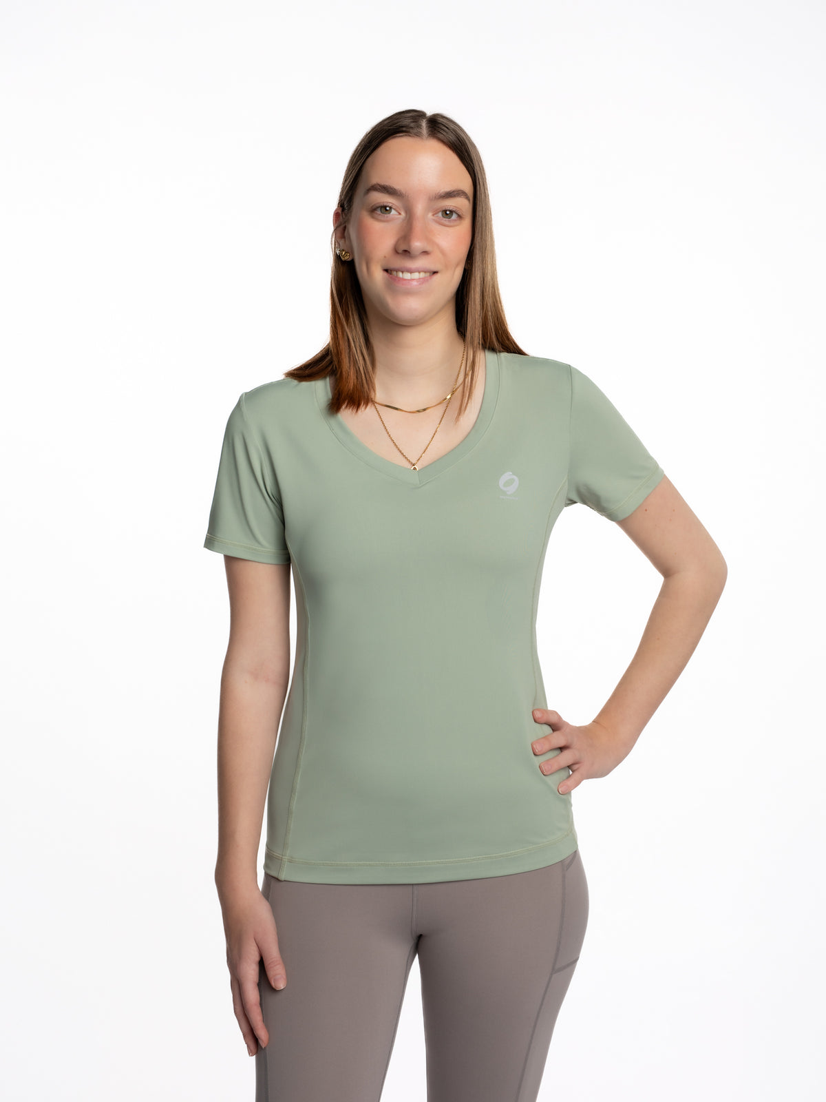 Mymotus Ladies V-neck T-shirt Tea Green YW25