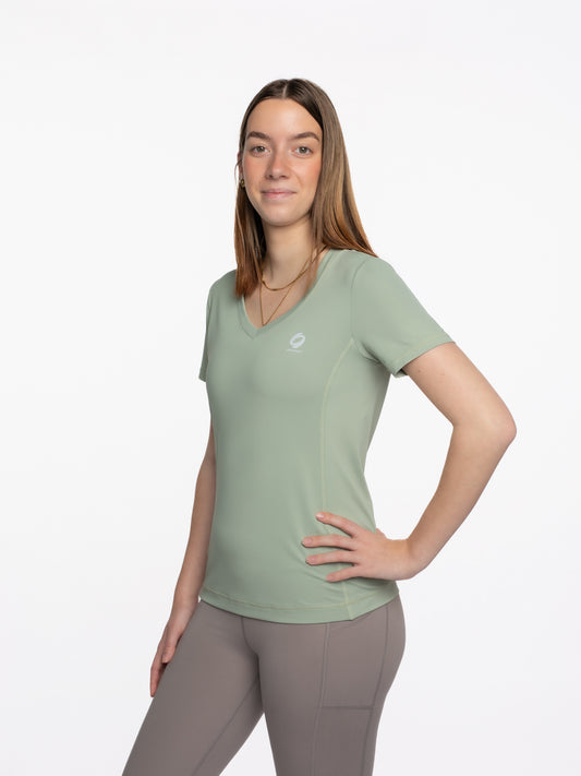 Mymotus Ladies V-neck T-shirt Tea Green YW25