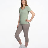Mymotus Ladies V-neck T-shirt Tea Green YW25