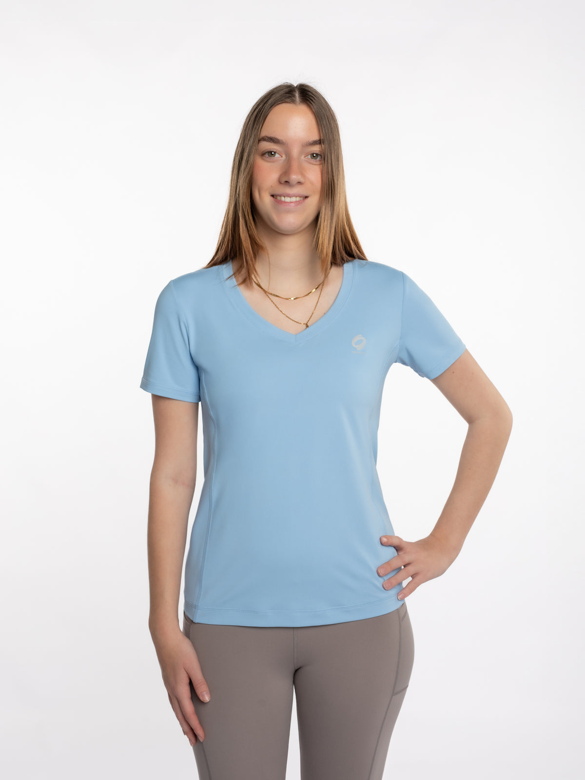 Mymotus Ladies V-neck T-shirt Dutch Canal Blue YW25