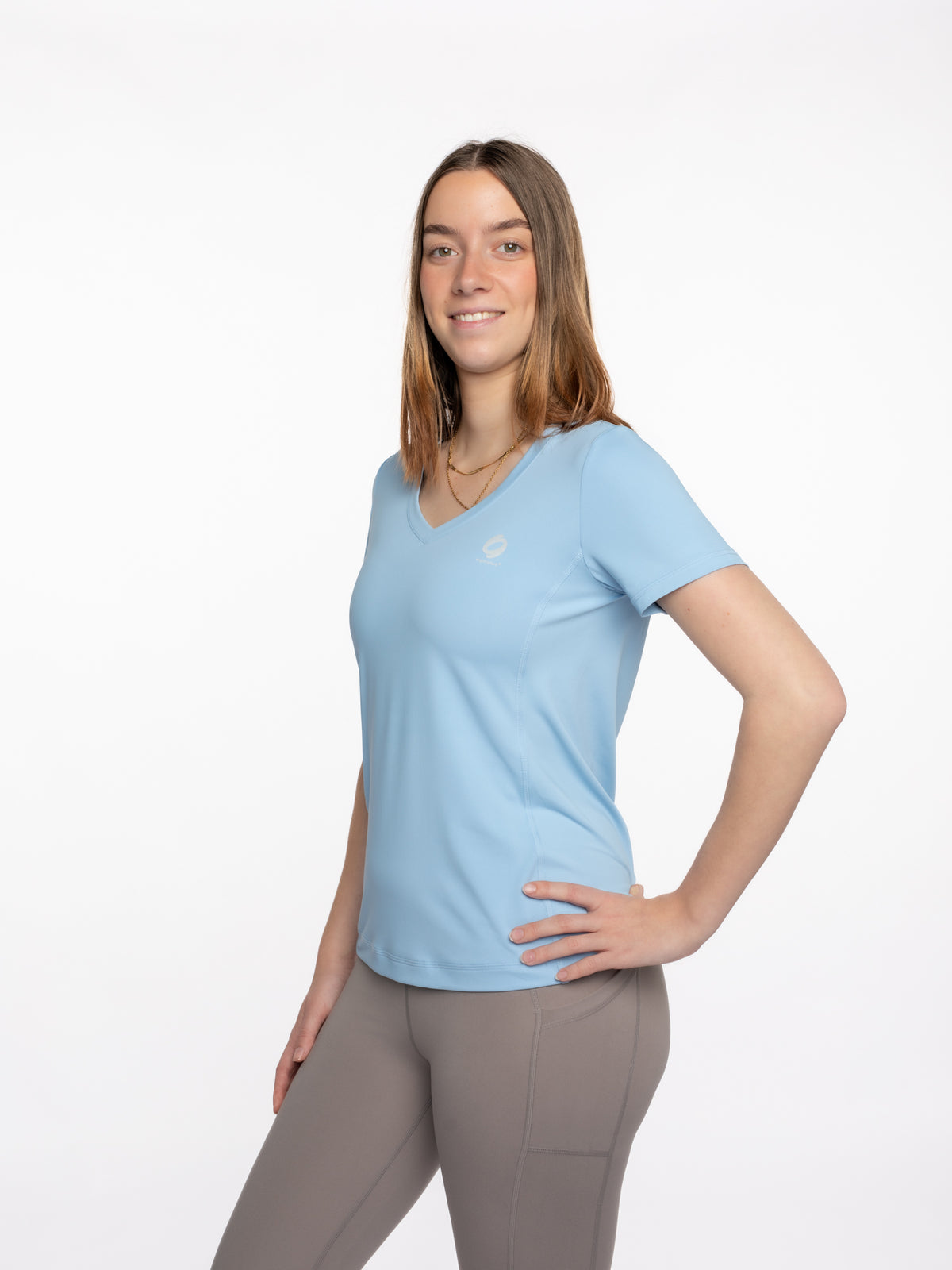 Mymotus Ladies V-neck T-shirt Dutch Canal Blue YW25