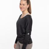 Mymotus Ladies Longsleeve Relax Yoga Shirt Black Melange YW37