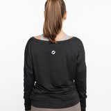 Mymotus Ladies Longsleeve Relax Yoga Shirt Black Melange YW37