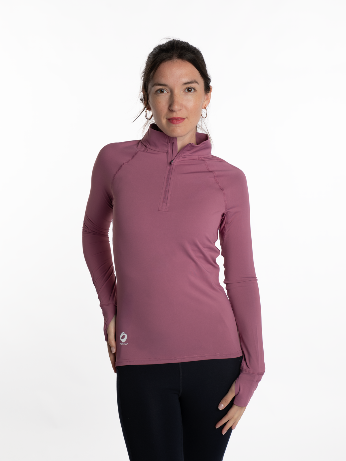 Mymotus Ladies Comfort Running Longsleeve Zip- Shirt Bordeaux RW34