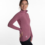 Mymotus Ladies Comfort Running Longsleeve Zip- Shirt Bordeaux RW34