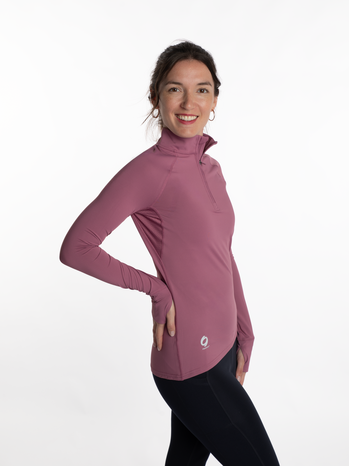 Mymotus Ladies Comfort Running Longsleeve Zip- Shirt Bordeaux RW34