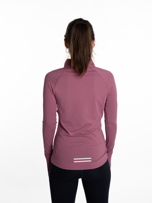 Mymotus Ladies Comfort Running Longsleeve Zip- Shirt Bordeaux RW34