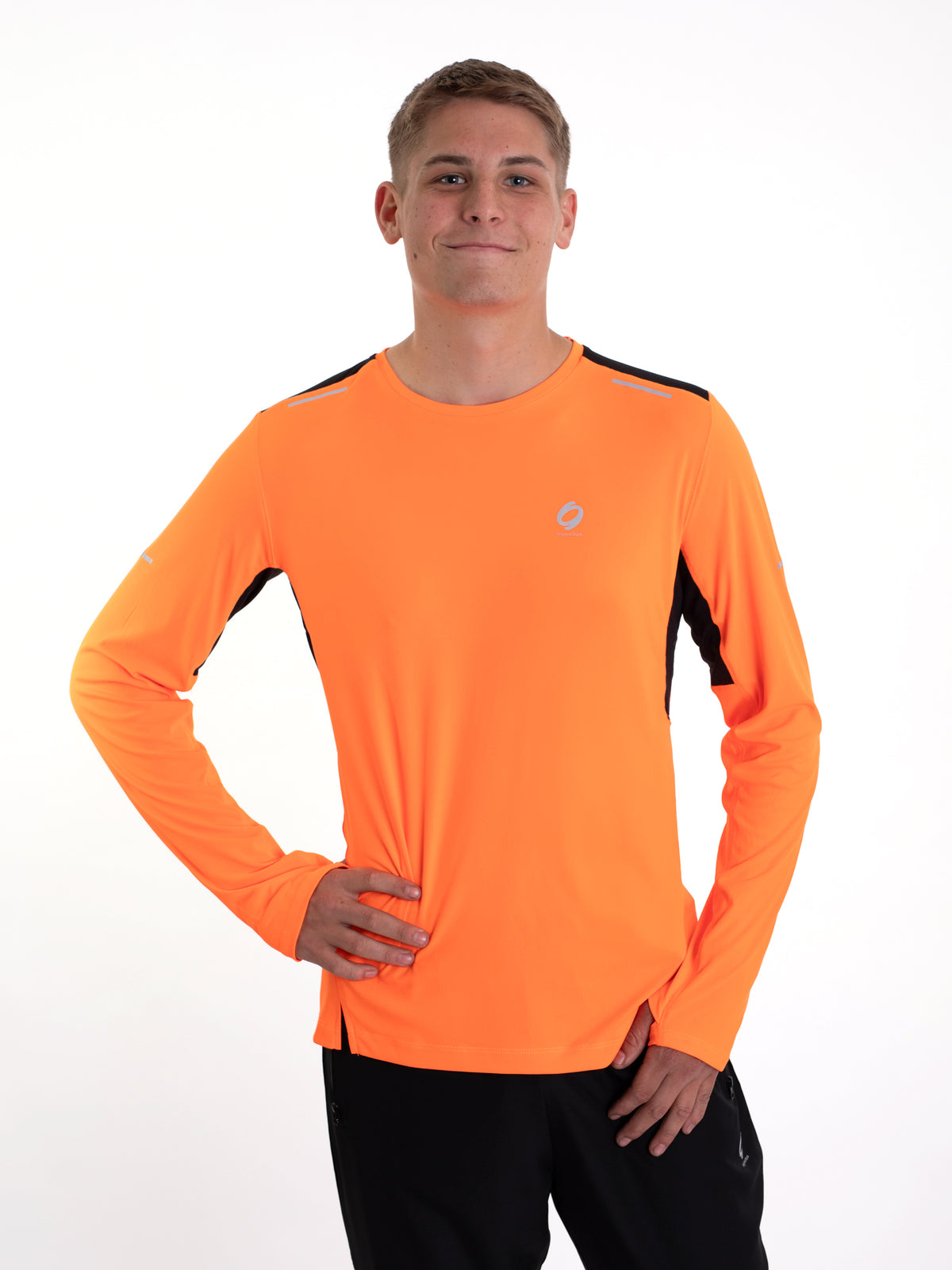 Mymotus Men Comfort Running Longsleeve Shirt Shocking Orange RM31