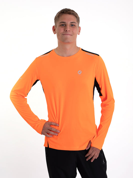 Mymotus Men Comfort Running Longsleeve Shirt Shocking Orange RM31